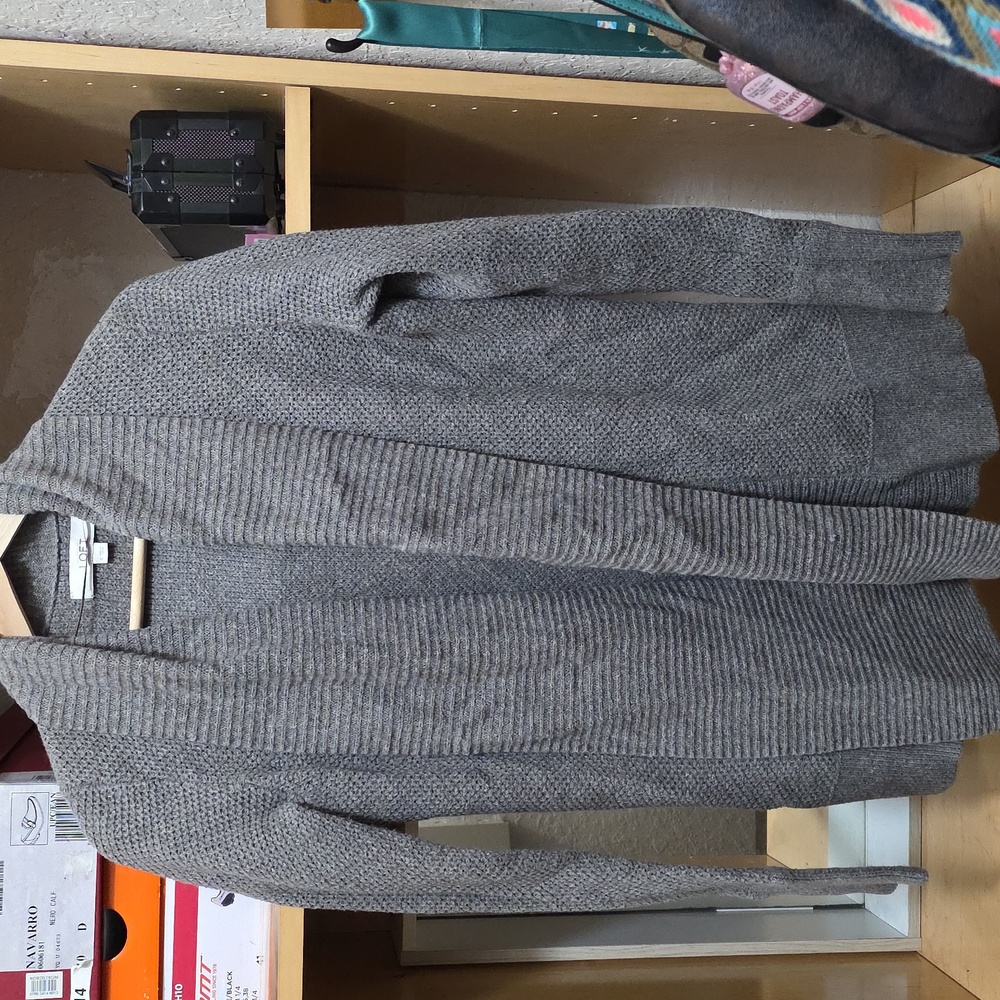 LOFT Taupe Cardigan Sweater